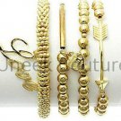 Gold Cupids Love Bracelet Stack