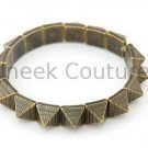Antiqued Bronze Punk Fashion Pyramid Rivet Stretch Bracelet