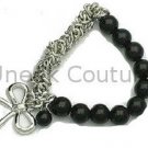 Gold and Silver Faux Pearl Stretch Chain Bracelet