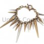 Silver and Bronze Spiked Toggle Bracelet