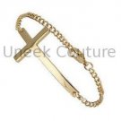 Gold Simple Chain Cross Bracelet
