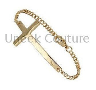 Gold Simple Chain Cross Bracelet