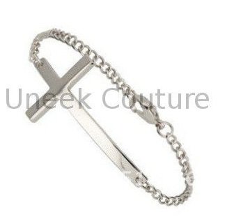 Silver Simple Chain Cross Bracelet