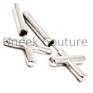 Silver Cross Faux Gauge Earrings