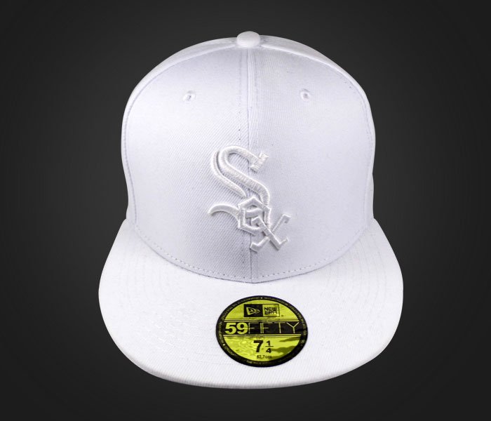 New Era 59 Fifty Boston White Sox SOX white on white MLB Baseball