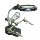Welding Bench Clip with 3.5x & 12x Lens LED Magnifying Soldering Iron Stand Lens Magnifier