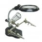 Welding Bench Clip with 3.5x & 12x Lens LED Magnifying Soldering Iron Stand Lens Magnifier