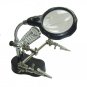 Welding Bench Clip with 3.5x & 12x Lens LED Magnifying Soldering Iron Stand Lens Magnifier