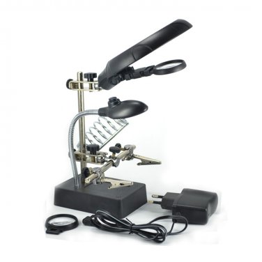 110-220V Magnifier LED Light Magnifier 3rd Hand Help Auxiliary Clamp Alligator Clip Stand