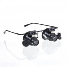 20X Magnifier Eye Glasses Jeweler Loupe Lens LED Light Watch Repair Magnifying