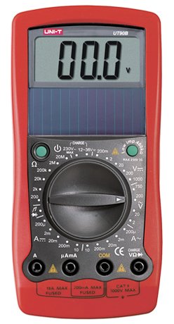 UT90B LCD Solar Charged Environmental Friendly Digital Multimeters DC AC Volt Amp Resistance Tester