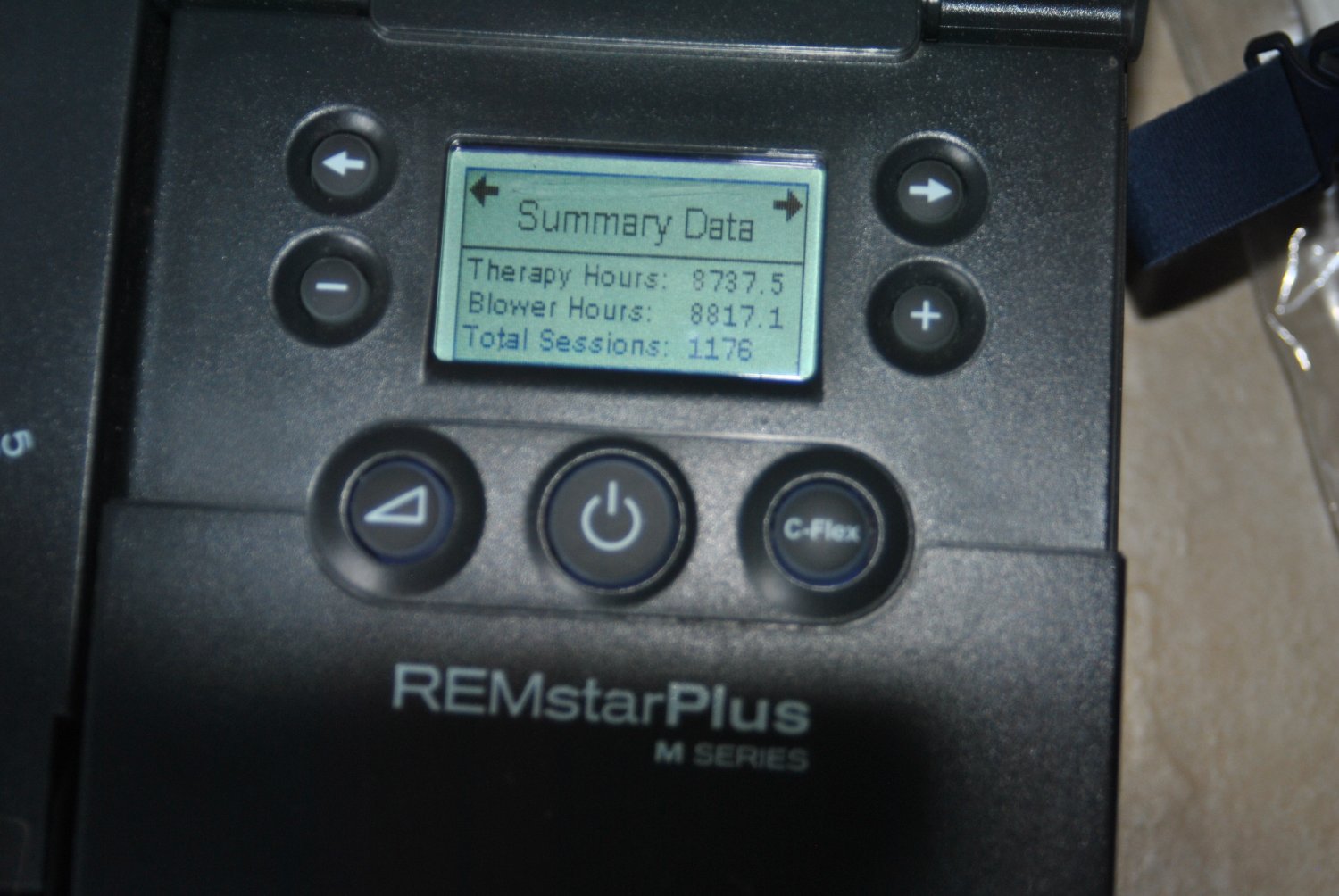 Respironics 200M REMstar Plus M Series CPAP 8737 T hrs 8817 B hrs jul18