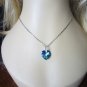 Sapphire Blue 18K White Gold Filled on 925 Sterling Silver heart shape Necklace