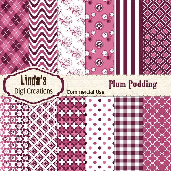 Plum Pudding (Digital paper Pack)