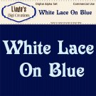 White Lace On Blue Digital Alpha Set