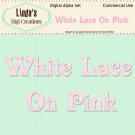 White Lace On Pink Digital Alpha Set
