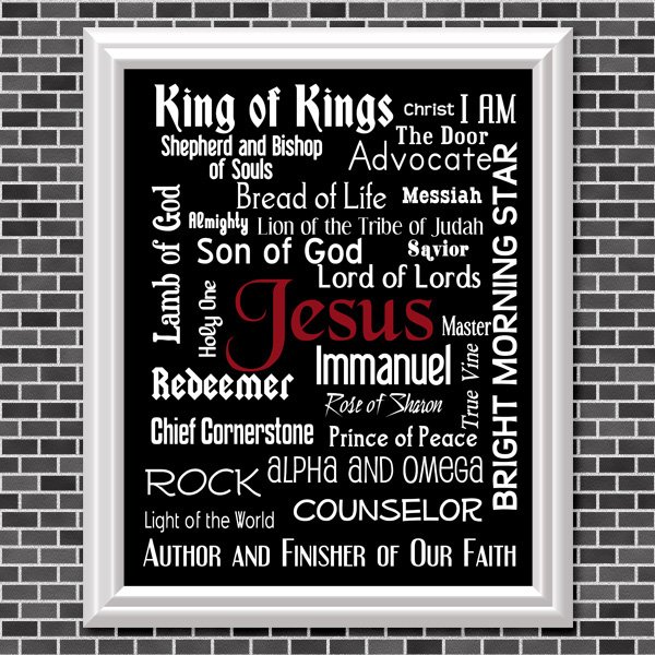 Names Of Jesus (Black Background) Printable Wall Art