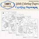 Caroling Snowmen - Printable Adult Coloring Pages