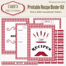 Printable Recipe Binder Kit_Red & White Houndstooth Pattern