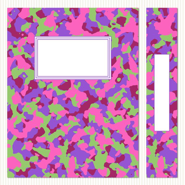 Printable Binder Covers & Spines_Vibrant Camouflage