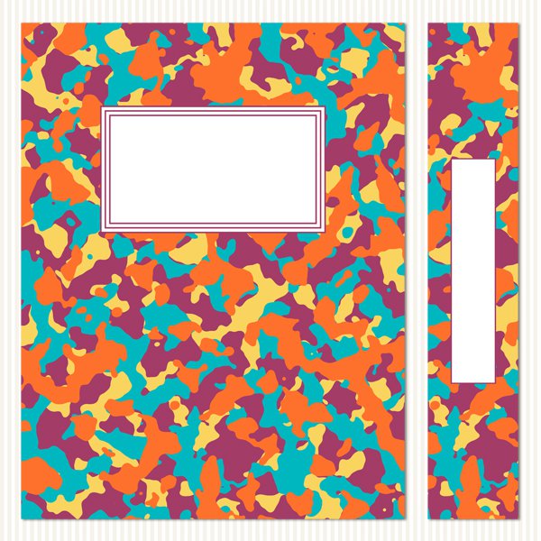 Printable Binder Covers & Spines_Vibrant Camouflage