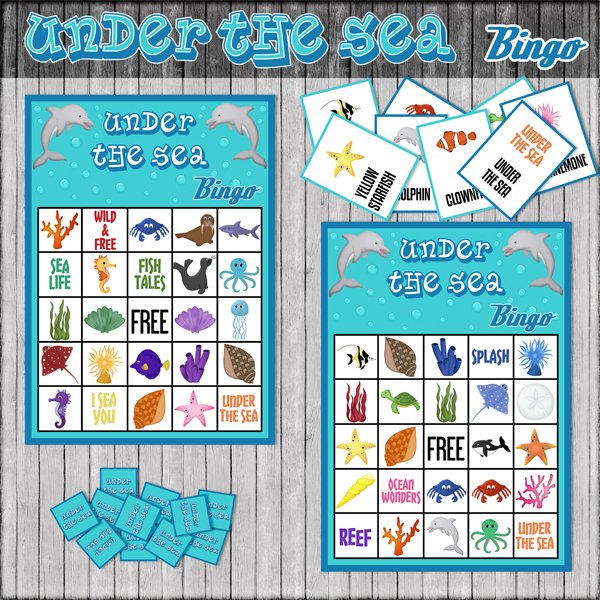 Printable Under The Sea Bingo Game