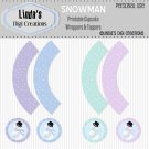 Snowman Printable Cupcake Wrappers & Toppers