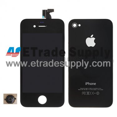 OEM Apple iPhone 4S LCD and Digitizer Assembly with Battery Door and Home Button