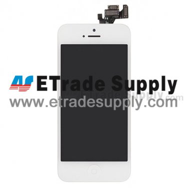 OEM Apple iPhone 5 LCD Screen and Digitizer Assembly with Frame and Home Button White