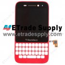 OEM BlackBerry Q5 LCD Screen and Digitizer Assembly with Frame (LCD-49754-001/111) - Red
