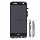 OEM HTC One M8 LCD Screen and Digitizer Assembly with Front Housing - Gray - With HTC Logo Only