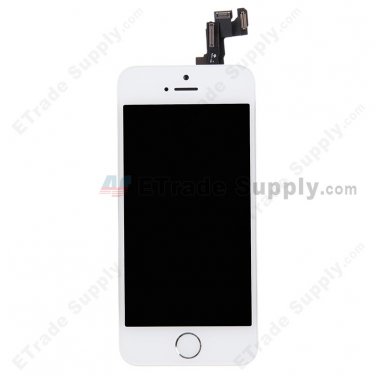 OEM Apple iPhone 5S LCD Screen and Digitizer Assembly with Frame and Home Button - White