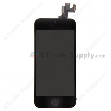 OEM Apple iPhone 5S LCD Screen and Digitizer Assembly with Frame and Home Button - Black