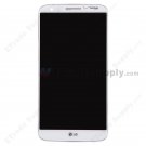 OEM LG G2 VS980 LCD Screen and Digitizer Assembly with Front Housing - White - With Verizon Logo