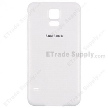 OEM Samsung Galaxy S5 SM-G900 Battery Door (Water-proof Gasket) - White - With Samsung Logo