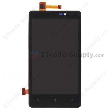 OEM Nokia Lumia 820 LCD Screen and Digitizer Assembly with Front Housing ,With Nokia Logo