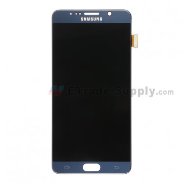 OEM Samsung Galaxy Note 5 Series LCD Screen and Digitizer Assembly - Sapphire - Samsung Logo
