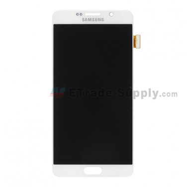 OEM Samsung Galaxy Note 5 Series LCD Screen and Digitizer Assembly - White - Samsung Logo