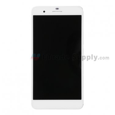 OEM Huawei Honor 6 Plus LCD Screen and Digitizer Assembly with Frame - White - Without Any Logo