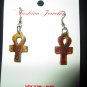 Wooden Ankh Earrings