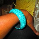 Turquoise colored glass bracelet