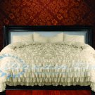 1000-TC Egyptian Cotton Full/Queen Ivory Ruffle Duvet Covers Set