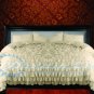 1000-TC Egyptian Cotton Full/Queen Ivory Ruffle Duvet Covers Set
