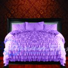 1000-TC Egyptian Cotton Full/Queen Lilac Ruffle Duvet Covers Set