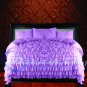 1000-TC Egyptian Cotton Full/Queen Lilac Ruffle Duvet Covers Set