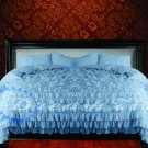 1000-TC Egyptian Cotton Twin/Twin XL Sky Blue Ruffle Duvet Covers Set