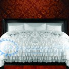 1000-TC Egyptian Cotton Twin/Twin XL White Ruffle Duvet Covers Set