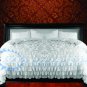 1000-TC Egyptian Cotton Twin/Twin XL White Ruffle Duvet Covers Set