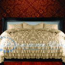 1000-TC Egyptian Cotton King/Cal King Taupe Ruffle Duvet Covers Set