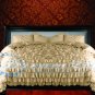 1000-TC Egyptian Cotton King/Cal King Taupe Ruffle Duvet Covers Set